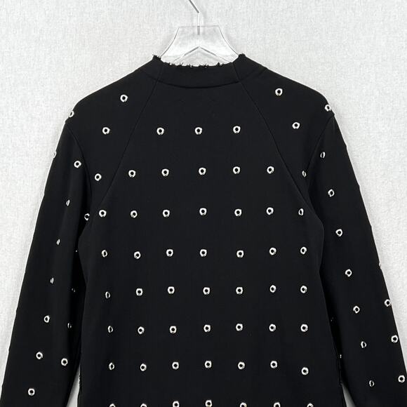 Rta Serge Grommet Cardigan Sweater Womens XS Black Long Sleeve Embellished - Picture 8 of 15